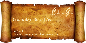 Csanaky Gusztáv névjegykártya