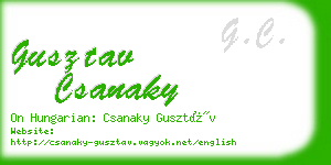 gusztav csanaky business card